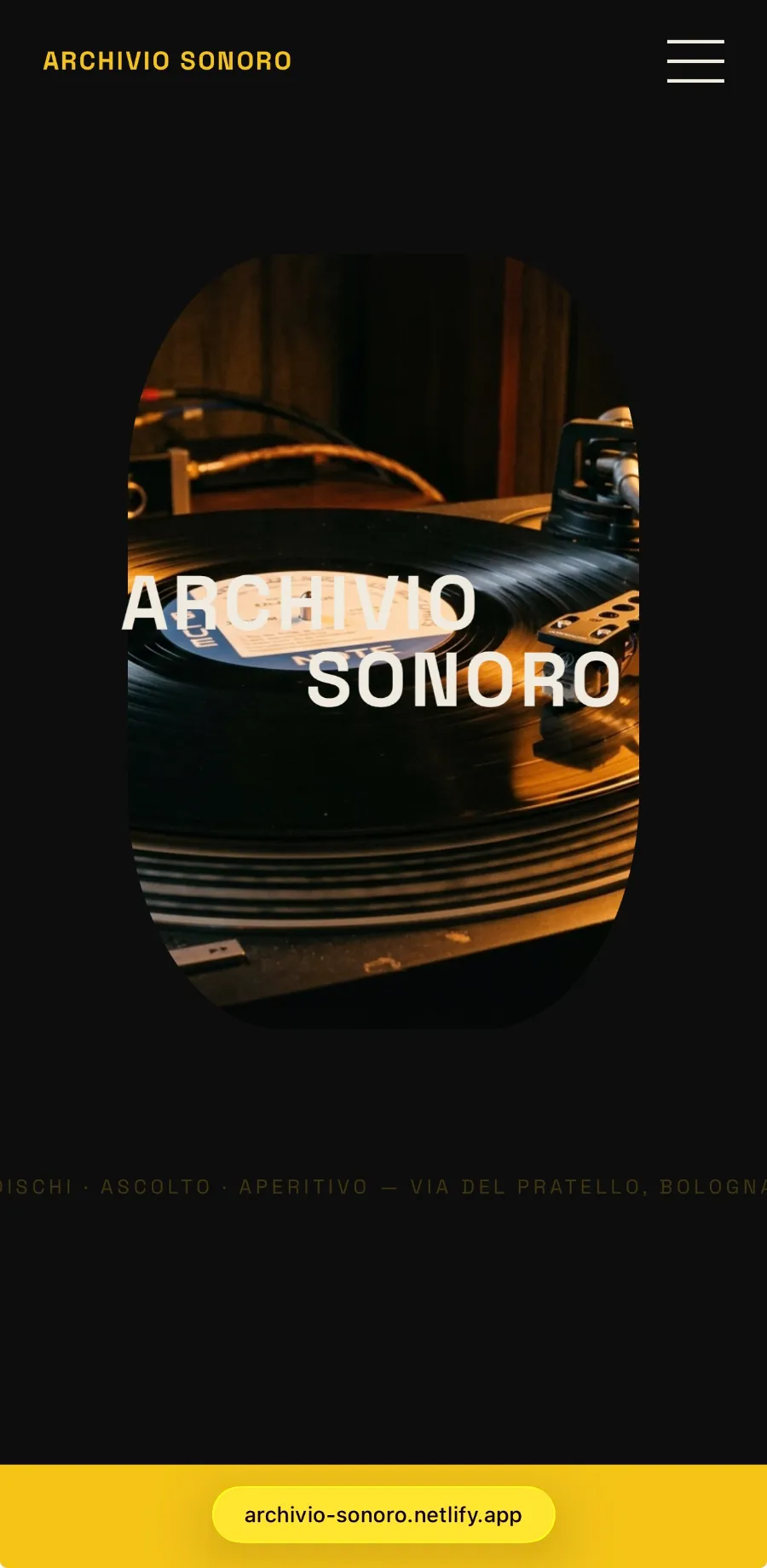 Archivio Sonoro — dischi, ascolto e aperitivo